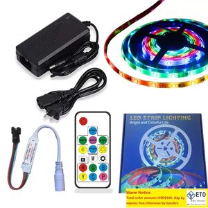 WS2811 LED Strip 12V RGB Pixel Kit تشمل 5A محول 14KEYS Controller IP20 IP65 IP67 قابل للبرمجة WS2811