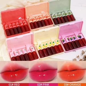 Lip Gloss Three Scouts Fruit Tint Korean Liquid Set Crystal Jelly Moisturizing Dye LipOil Suit Mirror Glazed Stain Beaut