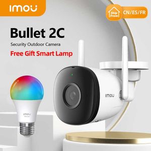 IP Cameras Free Smart Lamp IMOU Bullet 2C Wifi Camera Automatic Tracking Weatherproof Human Detection Outdoor Surveillance ip Camera T221205