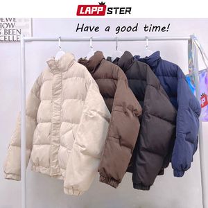 Mens Down Parkas LAPPSTER Men Harajuku Big Pockets Winter Bubble Coat Korean Fashions Oversized Black Male Thick Puffer Jackets 221207