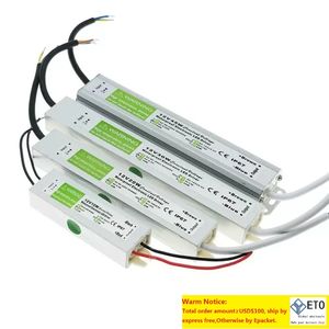 10pcs AC110V220V Fonte de alimentação 20W IP67 Driver de liga de alumínio eletrônico de LED à prova d'água IP67