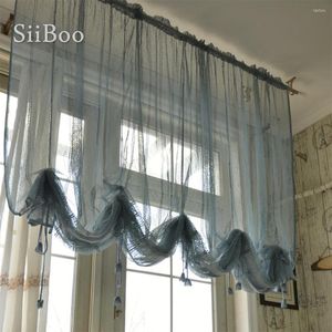 Curtain European Fashion Style Sector Shape Large Size White Bay Window For Bedroom Kitchen Cortinas Dormitorio Rideau SP6062