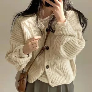 Women's Knits Tees MEXZT Vintage Harajuku Women Casual Cardigan Sweater Autumn Winter Loose Long Sleeve Korean Tops Female Preppy Style Y2k 221206