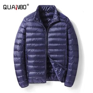 Mens Down Down Parkas Quanbo Lightweight Packable Jacke 통기성 푹신한 코트 수질 상위 품질 남성 퍼퍼 221207