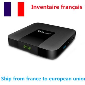 フランスはストックTX3ミニプラステレビボックスAndroid 11 AMLOGIC S905W2 QUAD CORE 2GB 16GB 2.4G/5GHzデュアルWiFi BT