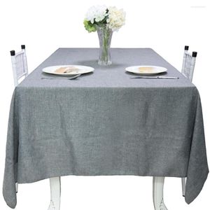 Tabela de mesa 1 PCS Tocada de mesa de linho Kaki/Capas quadradas retangulares cinza para decorações de festas de aniversário de casamento oblast