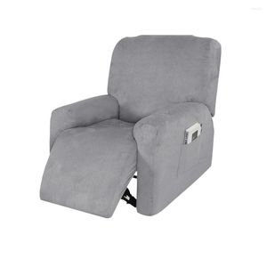 Chair Covers 4 Separate Piece Sofa Cover Waterproof Stretch Recliner Suede Home Bedroom Living Room With Side Pocket