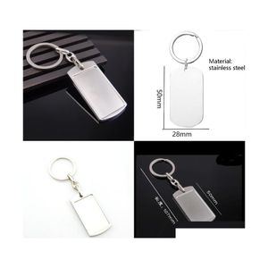 Key Rings Key Rings Blank Diy Custom Engraved Personalized Keychain Alloy Lovers Gift Keyring Creative Wholesale Jewelry 100 G2 Drop Dhrwq