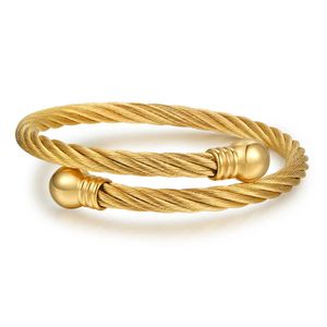 Round Bead Stainless Steel Cuff Bracelet for Women Gold Color Mantra Opening Bangle Bracelets Jewelry Men on Sale