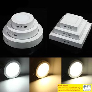 LED panel ışık yuvarlak kare yüzeye monte edilmiş Dimmable Downlight Home School Banyo Kapalı Aydınlatma