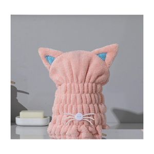 Towel Dry Hair Caps Thickened Soft Super Absorbent Coral Veet Cat Ears Cap Shower Towel Spa Bathing Hats 81 M2 Drop Delivery Home Ga Dhkfn