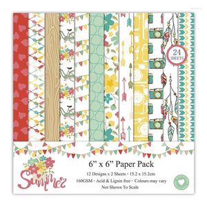 Hediye sargısı DIY scrapbooking summes kit 6inches 24 yaprak pedler kağıt seti origami sanat arka plan kartı yapmak zanaat