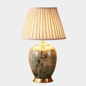 Table Lamps American Style Ceramic Lamp For Bedroom Bedside Large Living Room Tea Villa Study