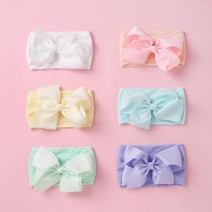 Hair Accessories Cable Knit Boutique Ribbon Headscarf Headband For Baby Girls Wide Nylon Bands Elastic Solid 27 Colors