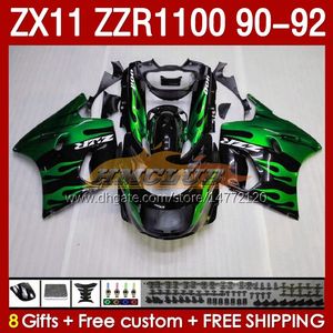 Kawasaki Ninja ZX 11 R 11R ZZR-1100 ZX11 R ZX-11R 1990 1991 1992ボディワーク164NO.126 ZZR 1100 CC ZX-11 R 90-92 ZZR1100 ZX11R 90 91 91 92フェアリンググリーンストック