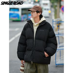 Mens Down Parkas Single Road Winter Jacket Män Stand Collar Warm Cotton Padded Coat Man Korean Style Fashion Outwear Jackets 221207