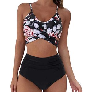 Bras Sets Summer Sexy Floral Bikinis Print Swimwear Push Up Bikini Women's Swimsuits Beach Wear Female Pool Swimming Bathing Suit 2022 T221206