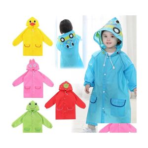 Raincoats Cute Cartoon Animal Style Waterproof Childrens Raincoat Student Gift For Children Inventory Wholesale Drop Delivery Home G Dh5N0