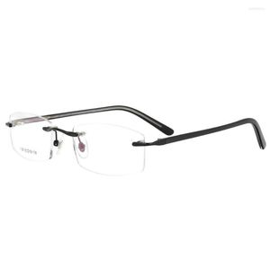 Solglasögon ramar Spitoiko Metal Rimless Glass Cyegear For Men Myopia Gelglas Recept SPELACLES 1136