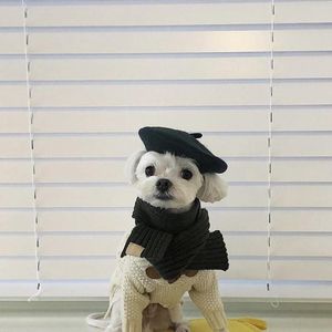 Dog Apparel Ins Solid Color Pet Hat Painter Wool Beret Mini Decorative Po Headwear Memorial Christmas Luxury Designer