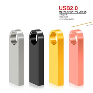 محرك أقراص فلاش USB 128GB PEN مخصص 2.0 64GB 32GB METAL SILVER U DISK MEMORY MEMORIA USB Stick 10PCS DIY 128 64 32 GB Pendrive Waterproof