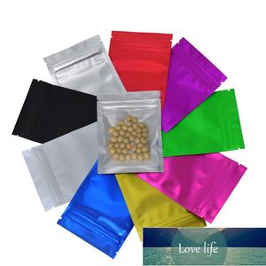 Various Colors Matte Aluminum Foil Clear Plastic Front Zip Lock Bag Retail Reclosable Mylar Zipper Food Storage factory