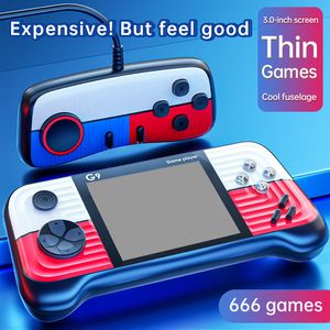 G9 Handheld Portable Arcade Game Console 3 Inch Screen Games Players Bulit-666-In Classic Retro Family Gaming TV Connection för FC PSP SFC Kids Xmas Gift