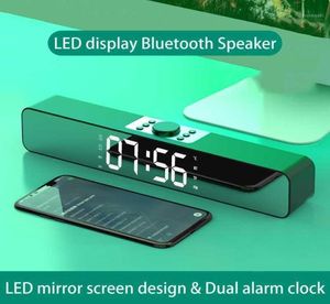 Wholesale Mirror Screen TV Sound Bar Dual Alarm Clock AUX USB Wired Wireless Bluetooth Speaker Home Theater Surround SoundBar for PC TV14792997
