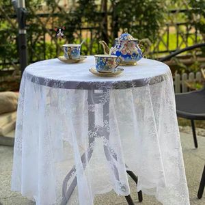 Tkanina stołowa retro francuska siatka pusta obrus piknik biały do ​​wystroju weselnego w Ramadan Cover Protector Kitchen Spint
