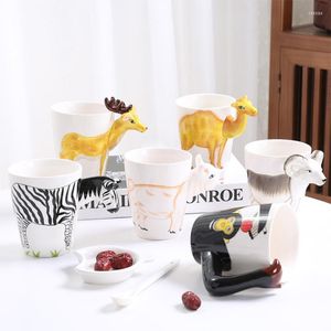 Mugs Cartoon Animal Ceramic Fun Personalized Coffee Cup Master Porcelain Teaware Gift Office Water Hand-painted Kungfu Drinkware