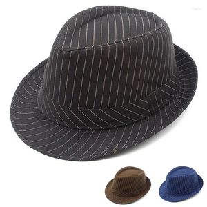 Boinas fedora chapéus primavera verão chapéu de sol listrado tecidos panamá tampas trilby fedoras abrete homem homem macho de praia soprador de praia