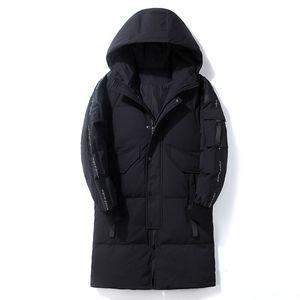 Masculino embaixo da jaqueta de inverno Parkas Versão coreana de média e longa e longa e grossa pato branco parka à prova de vento 221207