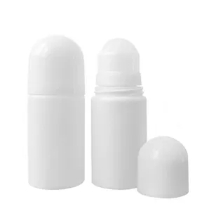 Rotolo di plastica bianca da 50 ml su bottiglia da viaggio ricaricabile per contenitori roll-on per deodoranti Bottiglie per imballaggio personale di olio essenziale fai-da-te