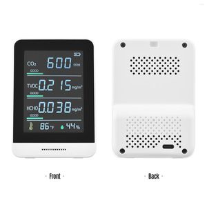 Luftkvalitetsmonitor CO2 -detektor 5 I 1 IR -noggrann testare f￶r TVOC HCHO Temperatur Relativ fuktighet Realtidsl￤sning