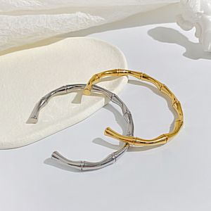 Designer Bangles titanium steel bracelet women Chic bamboo knot opening bracelet