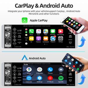 1DIN MP5プレーヤータッチカーラジオRDS AM FM 4-USB 5.1インチサポートAndroid MirrorLink Bluetooth CarPlay Autoradio DVR