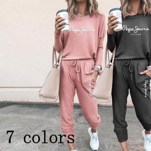 Kvinnors hoodies tröjor högkvalitativ träningsdräkt Casual Daily Sports Home Wear Woman krymper ärmar Sweatshirt Sweatpants Two-Piece Suit7Colors 221207