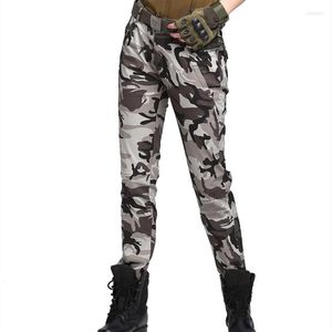 야외 바지 대형 카고 여성 군용 옷 슬림 연필 멀티 포켓면 트웨어 용기 군대 패션 위장 바지