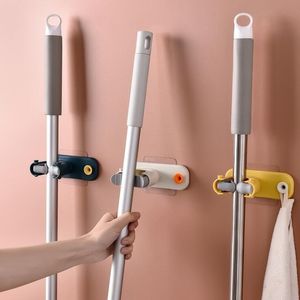 Bath Accessory Set Multifunctional Mop Clip Hook Bathroom Kitchen Rack Storage Brush Broom Hanger Free Punching Self adhesive Household Tools 221207