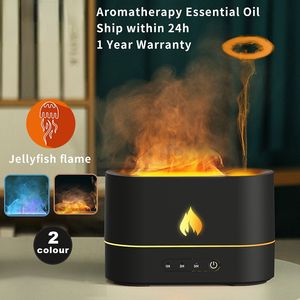 Essential Oils Diffusers Flame Air Humidifier Ultrasonic Aromatherapy Humidifiers Volcano Mist Maker Fragrance Oil Aroma Difusor 221207