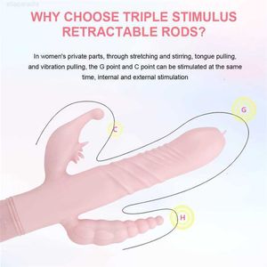 Sex Toys massager Rabbit g Spot Dildo Vibrator Clitoris Stimulator Penis Anal Double Penetration Tongue Licking Rod Toy for Women Adult