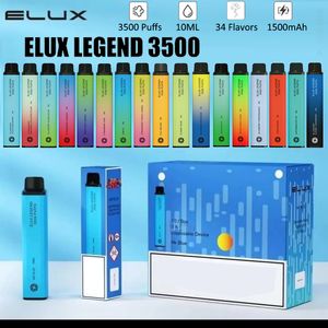 3500 Puffs Elux Legend Disposable e Cigarette Vape Pen 2% 34 Flavors 1500mAh battery Vaporizer Stick 10ml Pre Filled Cartridge Device