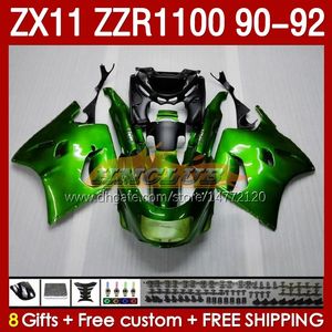 Kawasaki Ninja ZX 11 R 11R ZZR-1100 için ABS Fairings Kiti ZX11 R ZX-11R 1990 1991 1992 KOMPLİK 164NO.5 ZZR 1100 CC ZX-11 R 90-92 ZZR1100 ZX11R 90 91 92 OIN YAPI