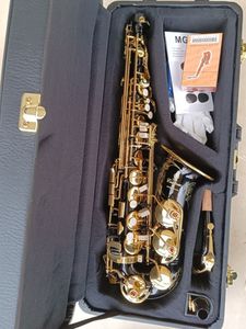 Japan helt ny svart yas-82z altsaxofon e-platt guldpläterad nyckelproffs sax med munstycke läderfodral och tillbehör musikinstrument