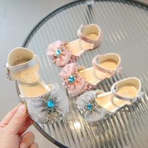 Baby Girl Soft Shoes PU Diamond Bow Flats for Girls Kids Little Children Casual Shoes Size 21-35