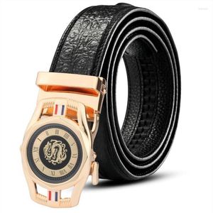 B￤lten Kemeiqi Men's High-End Crocodile Grain Leather Belt Fashionable Business Pants Design Novel AtmospereluxuryBrand