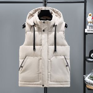 Herrenwesten Winter Herren Weste Jacke Männer warme Kapuzenhülsen und Jacken Mann lässig Weste Weste Plus Size Veste Homme Marke Kleidung 221208