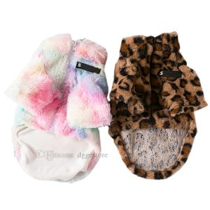 Designer hundar kl￤der vinter hund kl￤der hund varm tr￶ja kappa fleece fodrad mjuk husdjurjacka kallt v￤der rockar valp tr￶ja leopard korn xl a459