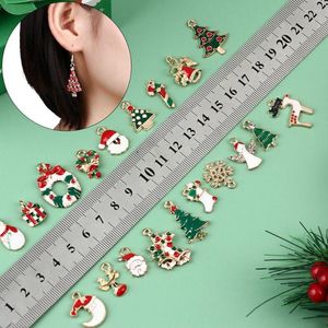 Christmas Decorations Supplies Necklace Decoration Craft Making Charms Enamel Pendant Earring DIY Jewelry