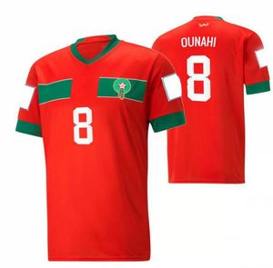 23-24 Morocco Soccer Jerseys 8 OUNAHI National Thai Quality BELHANDA 10 BOUFAL 9 ZIYECH 7 BENATIA 5 BOUTAIB kingcaps 14 HARIT Customized dhgate football wear